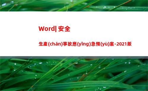 Word| 安全生產(chǎn)事故應(yīng)急預(yù)案-2021版